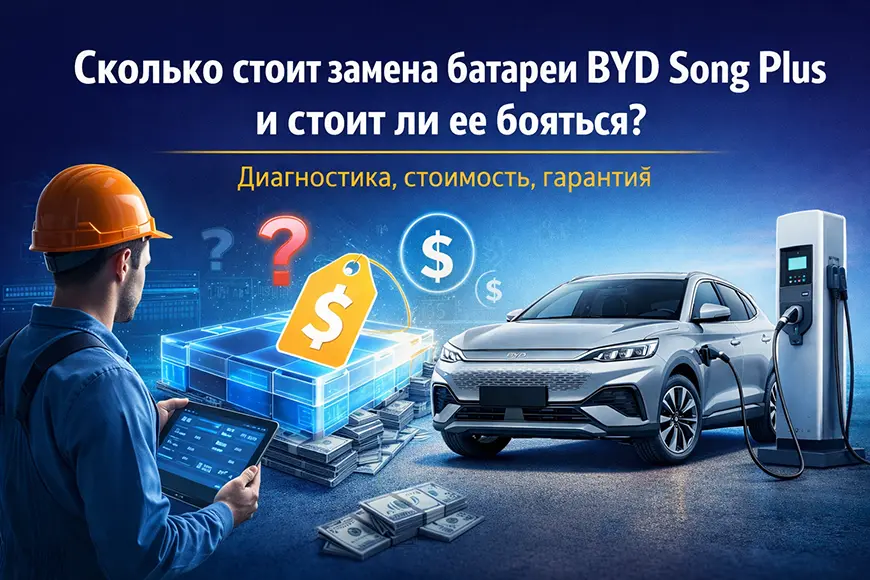 Стоимость замены батареи BYD Song Plus диагностика аккумулятора электромобиля и цена ремонта
