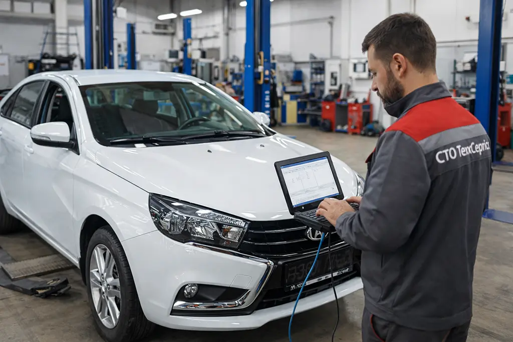 Компьютерная диагностика LADA Vesta Диагностика Lada Vesta на СТО в Минске с использованием OBD сканера