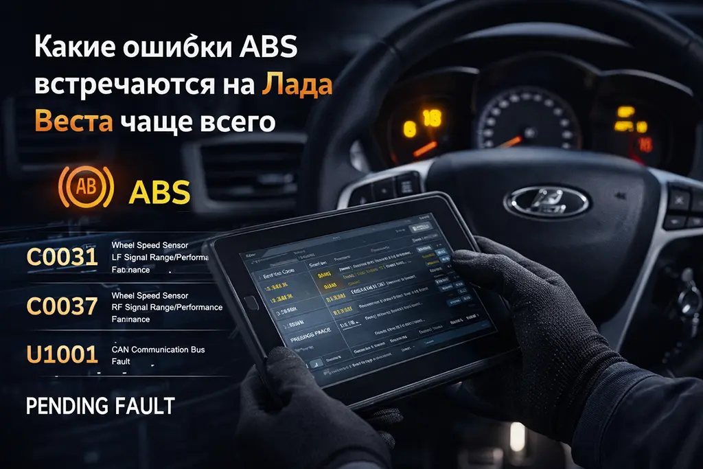 ошибки ABS Lada Vesta диагностика системы ABS и коды неисправностей автомобиля